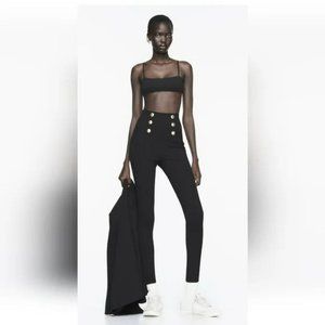ZARA HIGH RISE BUTTONED LEGGINGS